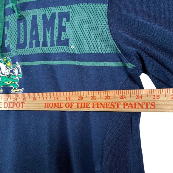 Adidas Notre Dame Pullover Hoodie Size XL Blue Green‎ Logo Spell Out Pockets - Picture 12 of 12